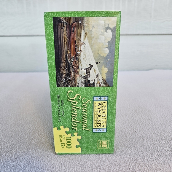 MB Puzzle Charles Wysocki Seasonal Splendor Feathered Critics 1000 PC Americana - Picture 2 of 11